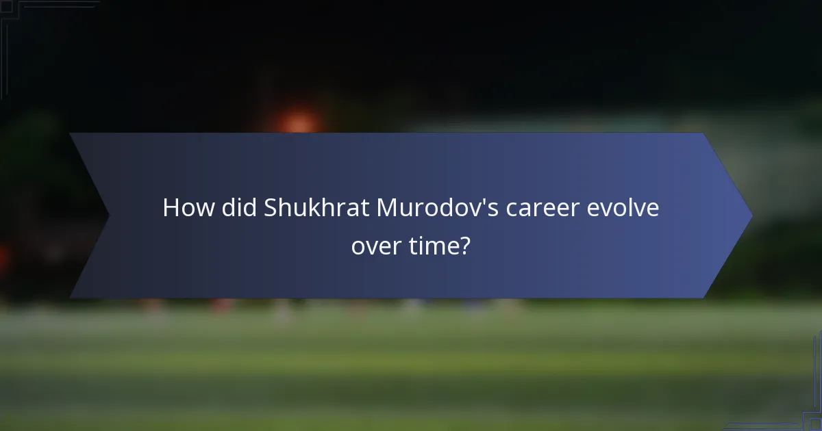How did Shukhrat Murodov's career evolve over time?