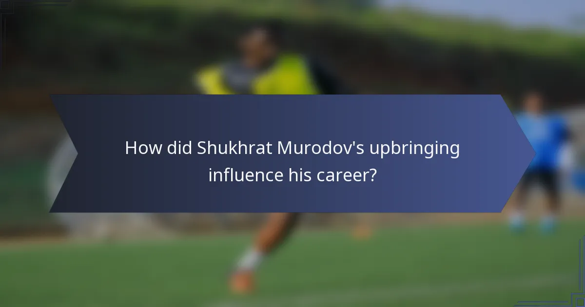 How did Shukhrat Murodov's upbringing influence his career?