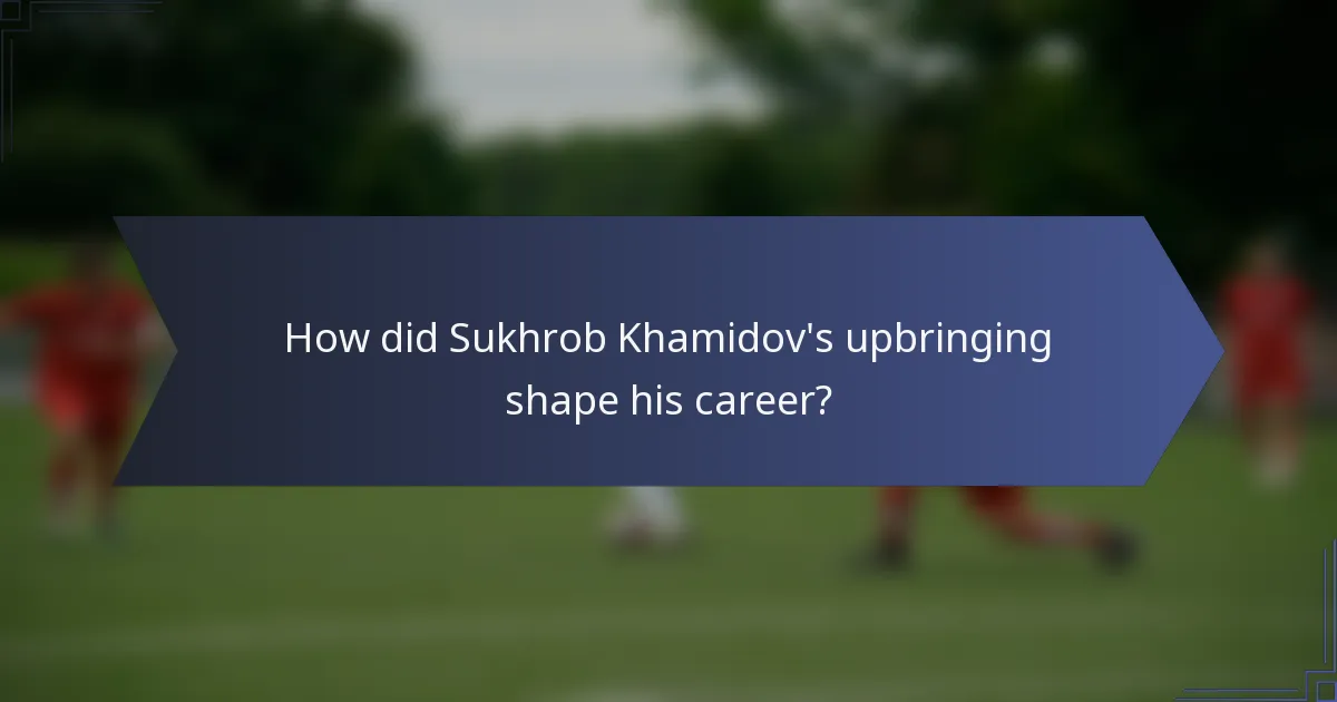 How did Sukhrob Khamidov's upbringing shape his career?