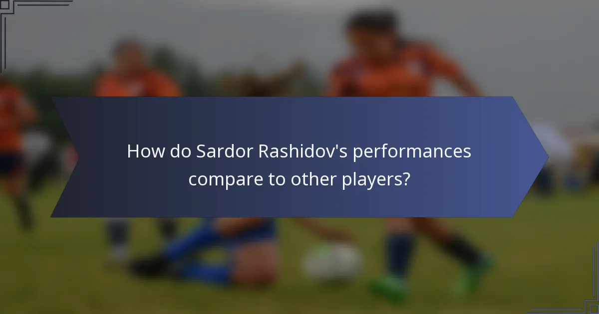 How do Sardor Rashidov's performances compare to other players?