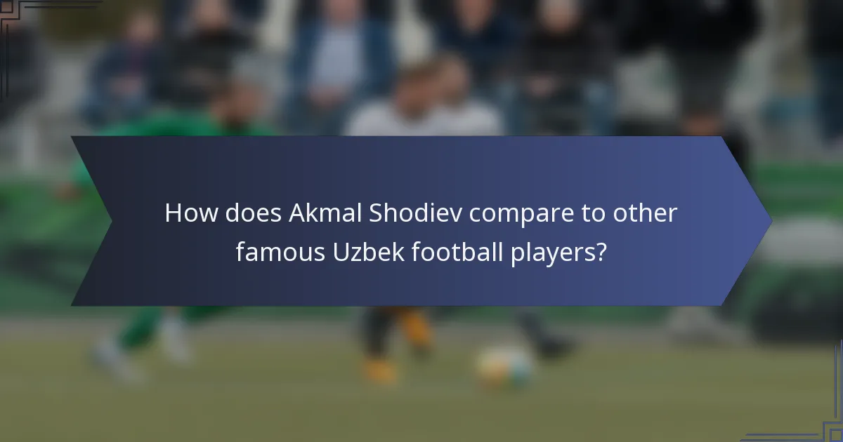 How does Akmal Shodiev compare to other famous Uzbek football players?
