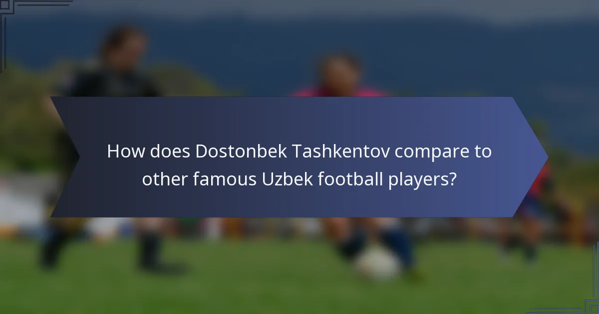How does Dostonbek Tashkentov compare to other famous Uzbek football players?