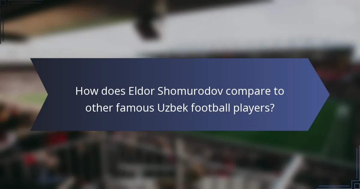 How does Eldor Shomurodov compare to other famous Uzbek football players?