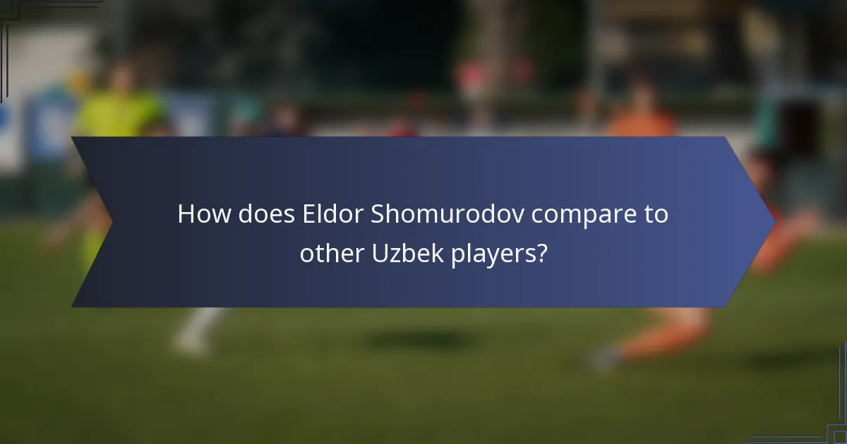 How does Eldor Shomurodov compare to other Uzbek players?