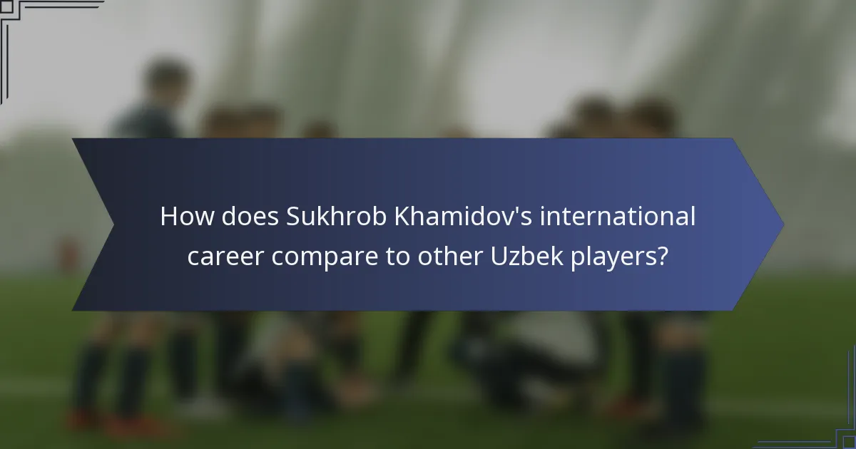 How does Sukhrob Khamidov's international career compare to other Uzbek players?
