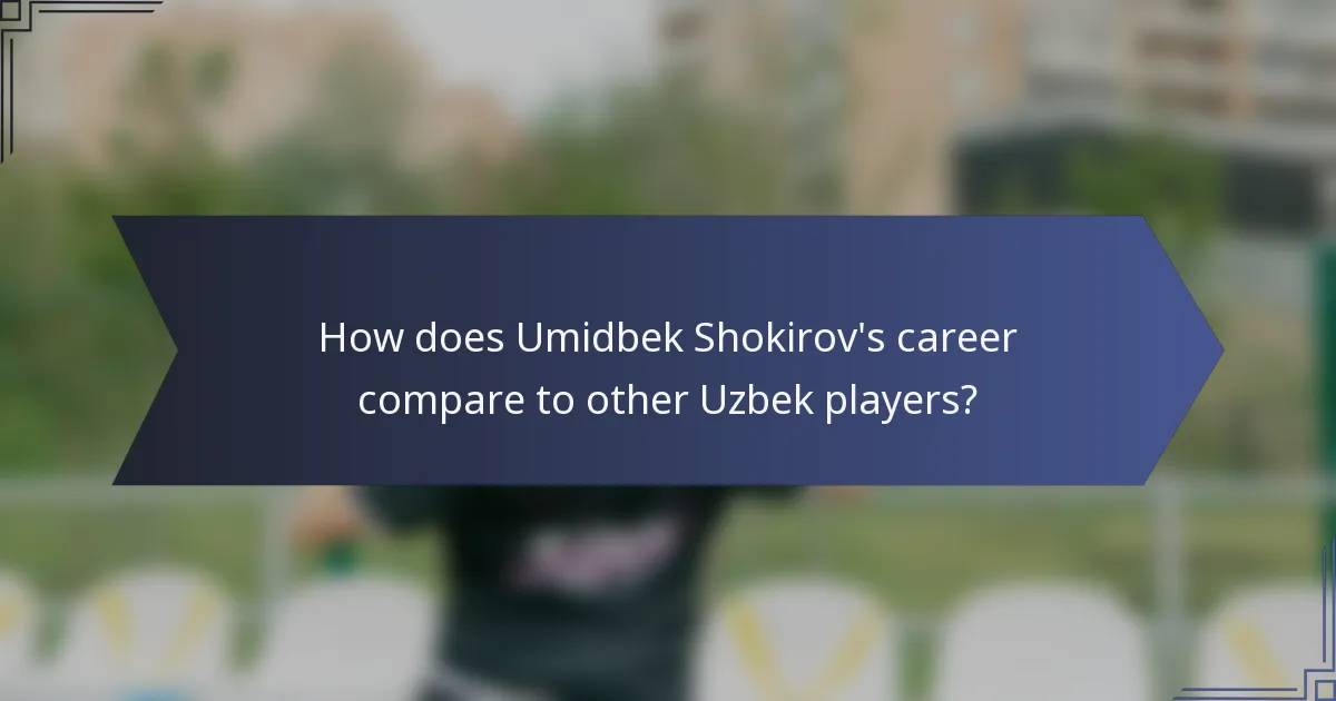 How does Umidbek Shokirov's career compare to other Uzbek players?