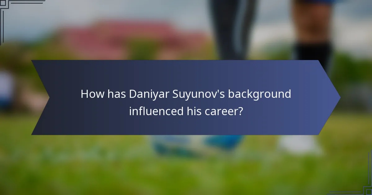 How has Daniyar Suyunov's background influenced his career?