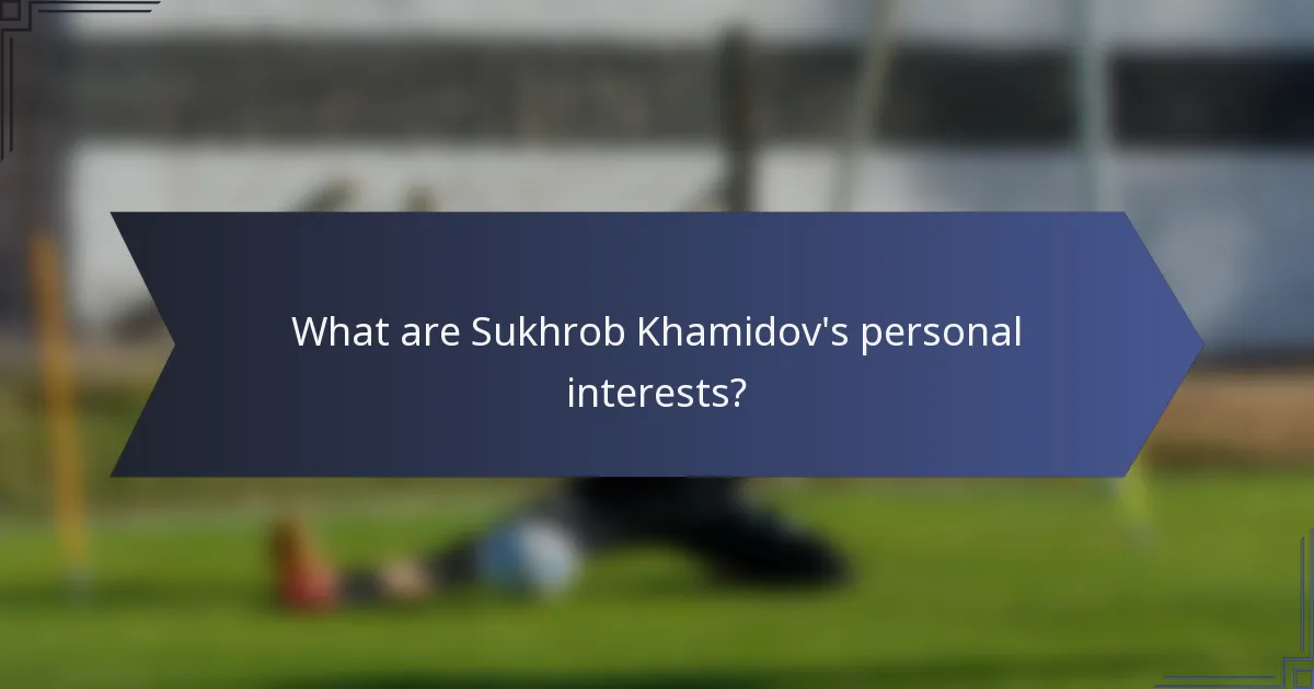 What are Sukhrob Khamidov's personal interests?