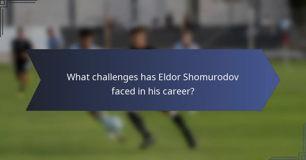 What challenges has Eldor Shomurodov faced in his career?