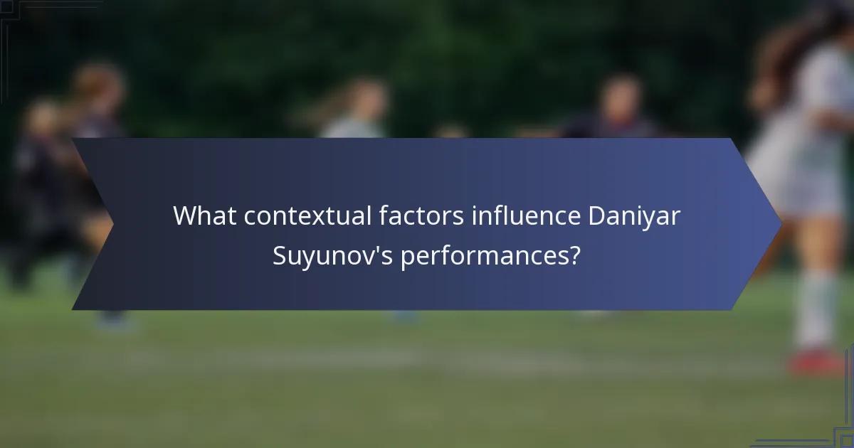What contextual factors influence Daniyar Suyunov's performances?