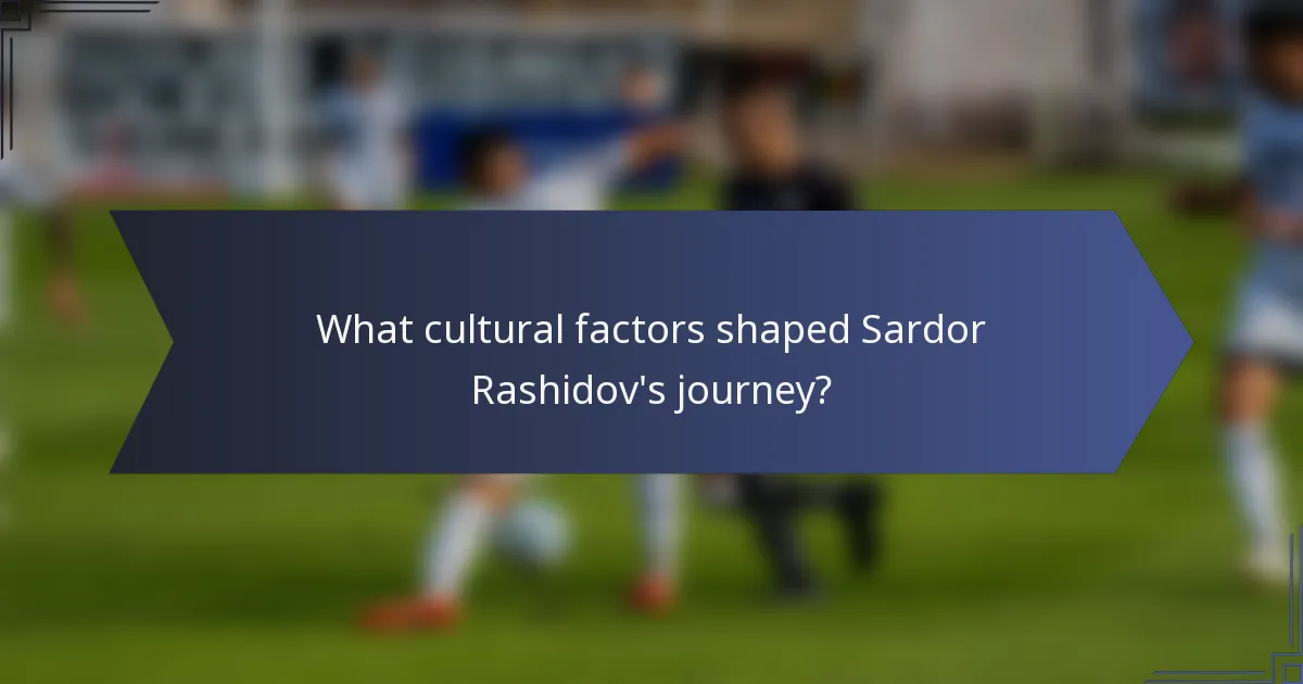 What cultural factors shaped Sardor Rashidov's journey?