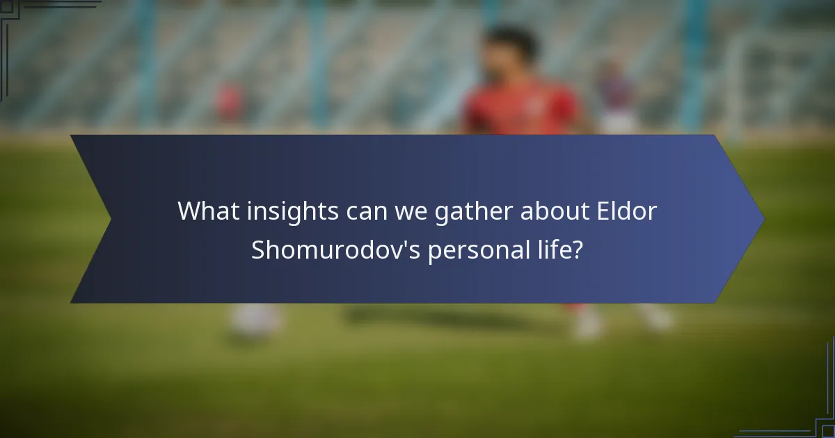 What insights can we gather about Eldor Shomurodov's personal life?