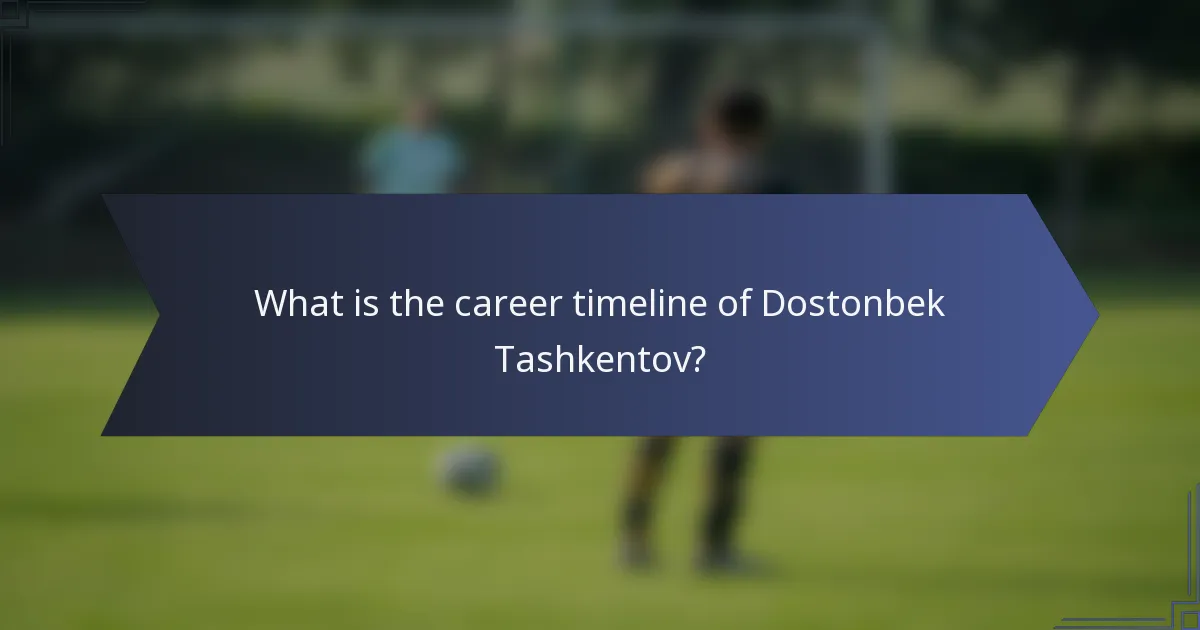 What is the career timeline of Dostonbek Tashkentov?