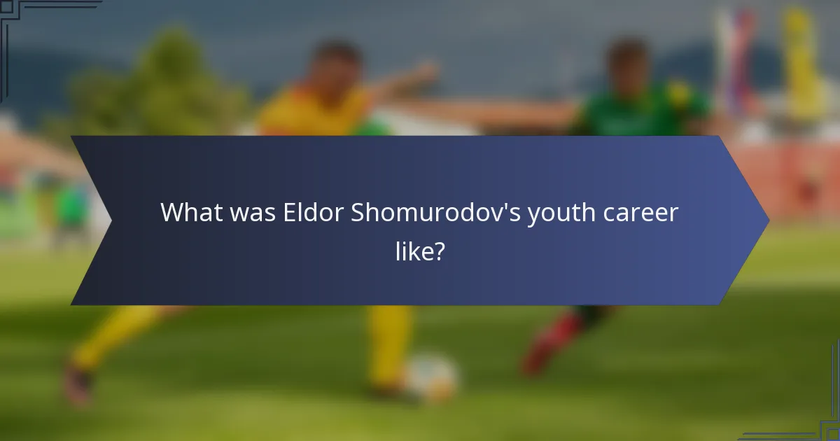 What was Eldor Shomurodov's youth career like?