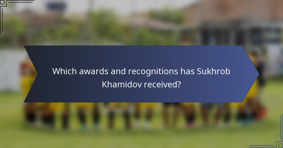Which awards and recognitions has Sukhrob Khamidov received?