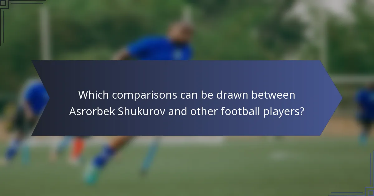 Which comparisons can be drawn between Asrorbek Shukurov and other football players?