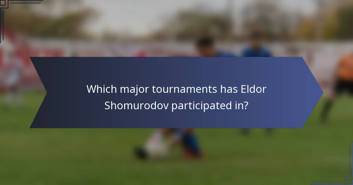 Which major tournaments has Eldor Shomurodov participated in?