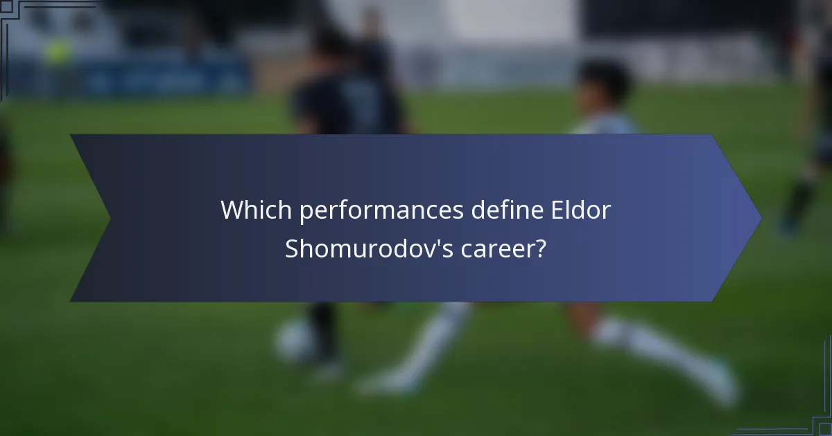 Which performances define Eldor Shomurodov's career?